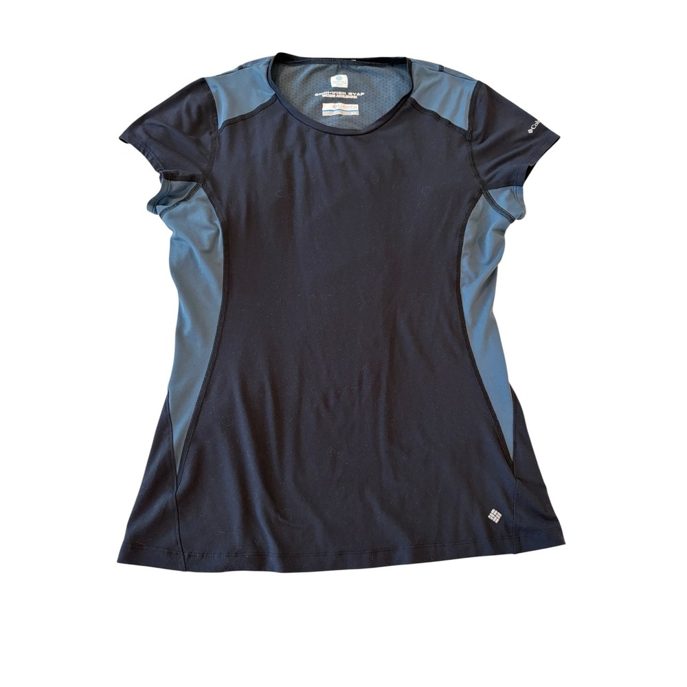 Columbia Omni-Freeze Zero Omni-Wick Evap Black Grey Short Sleeve Shirt Womens M